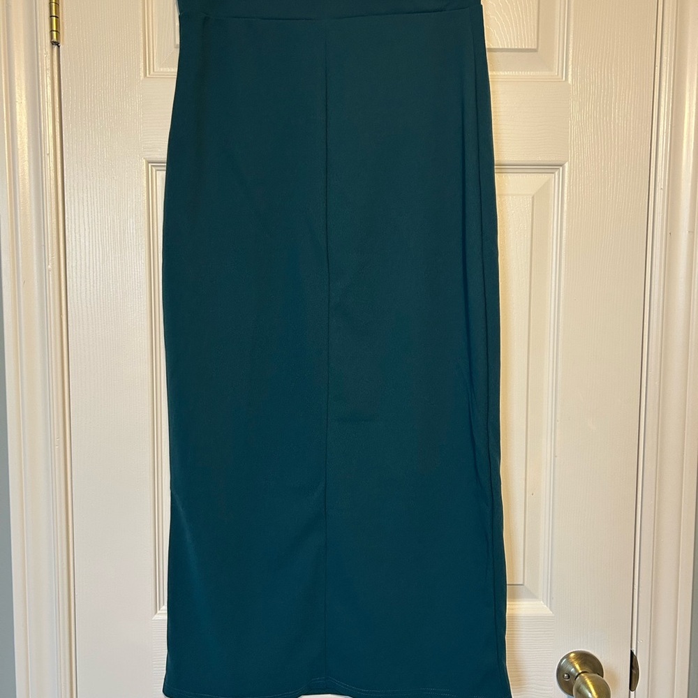 🌸NWOT🌸 SHEIN Dark Teal Maxi Pencil Skirt - Size Large (8/10) - Picture 3 of 5